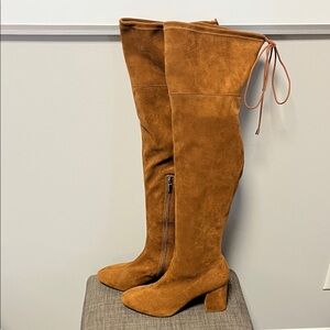 Cognac Faux Suede Over-the-Knee Boots 8.5